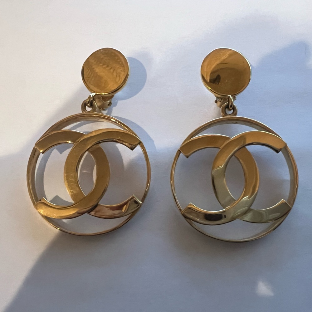 RARE Vintage Chanel Gold Runway Hoop Earrings